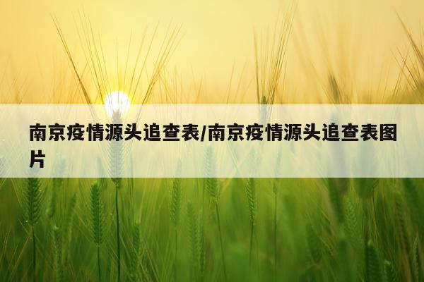 南京疫情源头追查表/南京疫情源头追查表图片