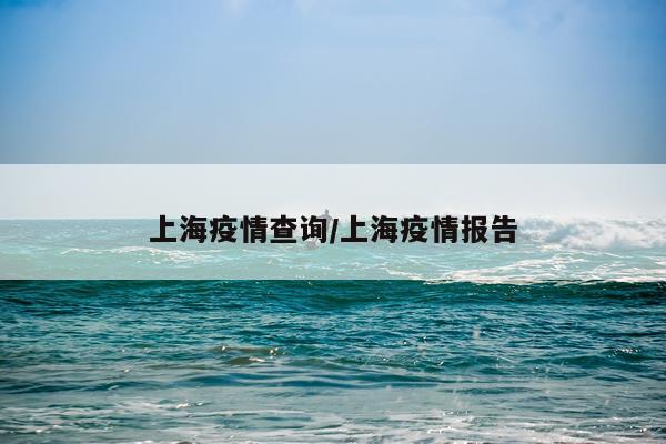 上海疫情查询/上海疫情报告