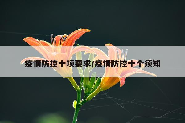 疫情防控十项要求/疫情防控十个须知