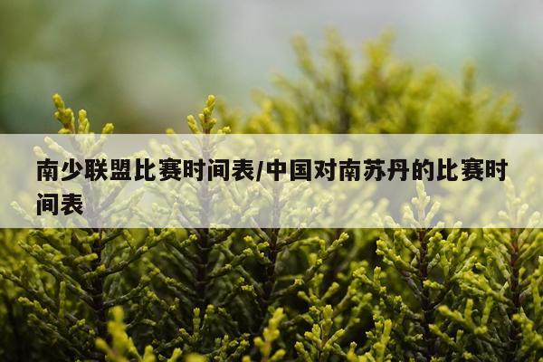 南少联盟比赛时间表/中国对南苏丹的比赛时间表