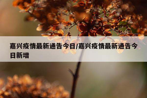 嘉兴疫情最新通告今日/嘉兴疫情最新通告今日新增