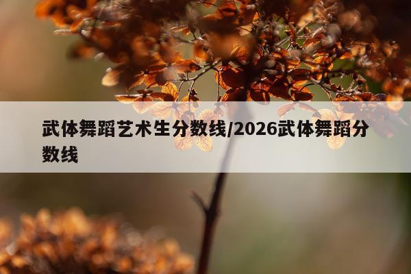 武体舞蹈艺术生分数线/2026武体舞蹈分数线