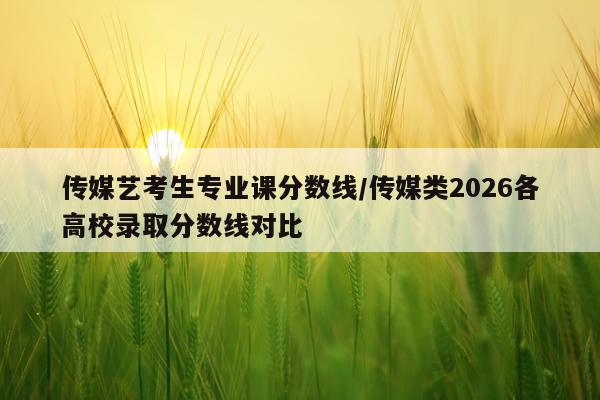 传媒艺考生专业课分数线/传媒类2026各高校录取分数线对比