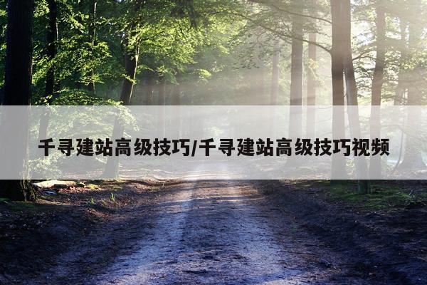 千寻建站高级技巧/千寻建站高级技巧视频