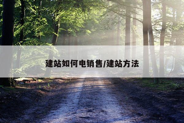 建站如何电销售/建站方法
