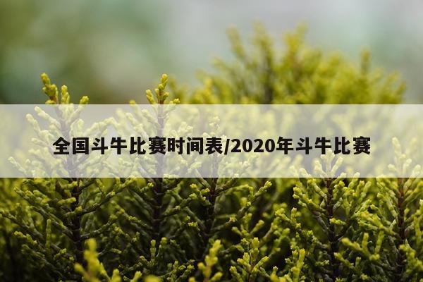 全国斗牛比赛时间表/2020年斗牛比赛