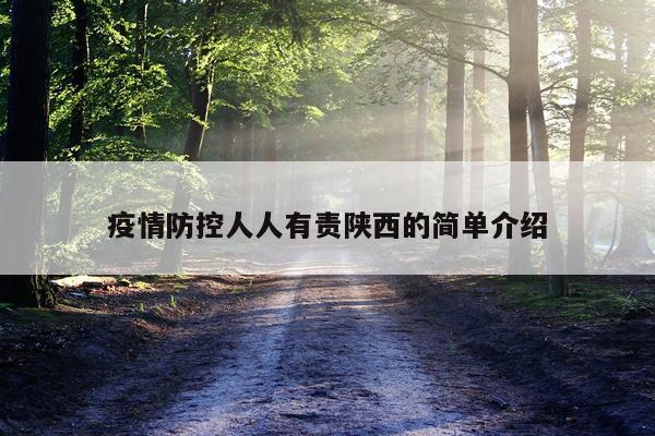 疫情防控人人有责陕西的简单介绍
