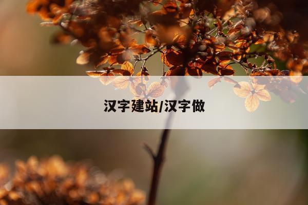 汉字建站/汉字做