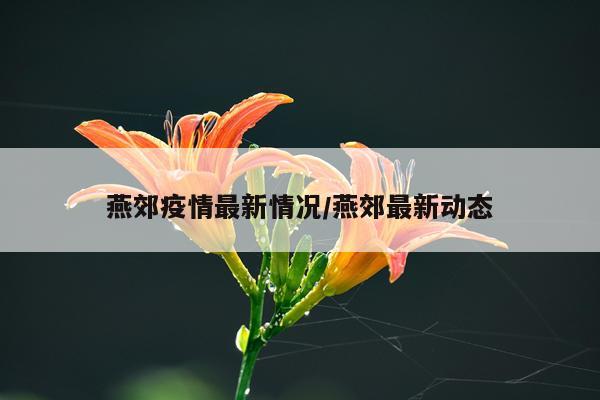 燕郊疫情最新情况/燕郊最新动态