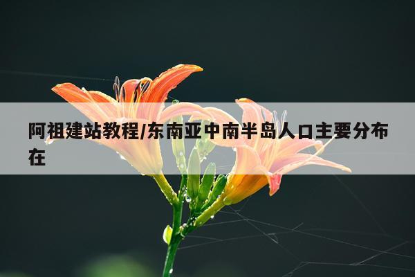 阿祖建站教程/东南亚中南半岛人口主要分布在