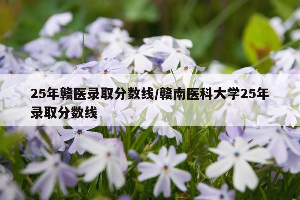 25年赣医录取分数线/赣南医科大学25年录取分数线