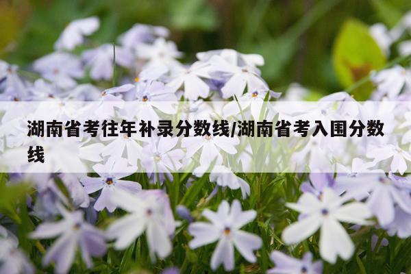 湖南省考往年补录分数线/湖南省考入围分数线