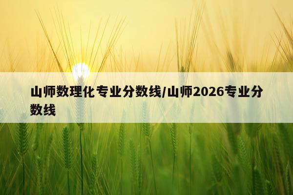 山师数理化专业分数线/山师2026专业分数线