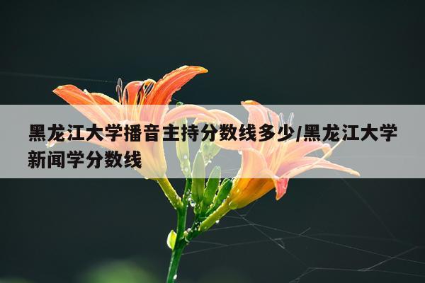 黑龙江大学播音主持分数线多少/黑龙江大学新闻学分数线