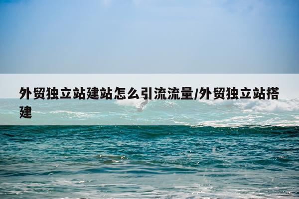 外贸独立站建站怎么引流流量/外贸独立站搭建