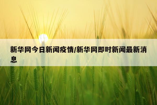 新华网今日新闻疫情/新华网即时新闻最新消息