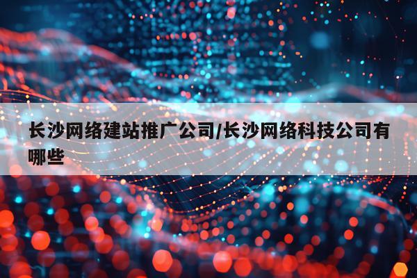 长沙网络建站推广公司/长沙网络科技公司有哪些