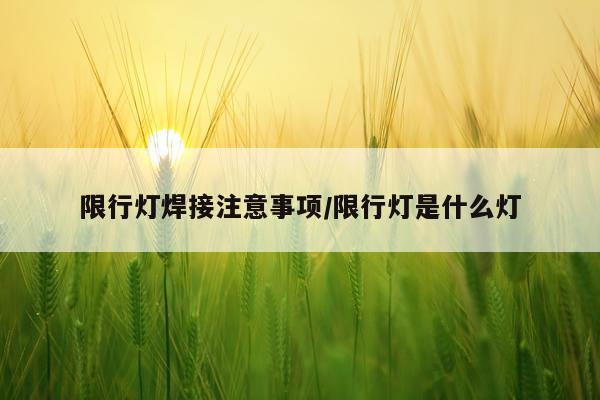 限行灯焊接注意事项/限行灯是什么灯
