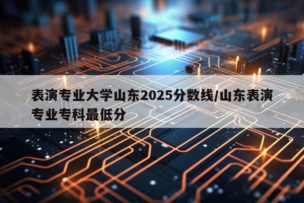 表演专业大学山东2025分数线/山东表演专业专科最低分