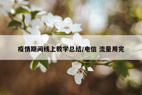 疫情期间线上教学总结/电信 流量用完