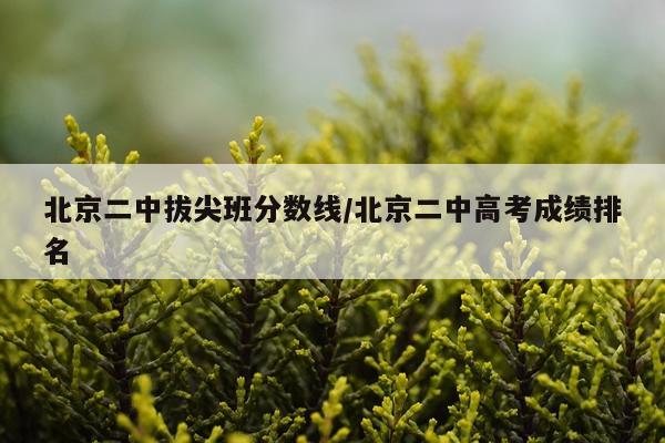 北京二中拔尖班分数线/北京二中高考成绩排名