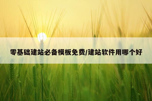 零基础建站必备模板免费/建站软件用哪个好