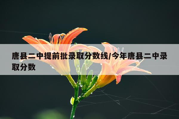 唐县二中提前批录取分数线/今年唐县二中录取分数