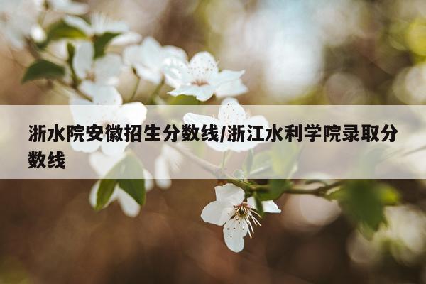 浙水院安徽招生分数线/浙江水利学院录取分数线