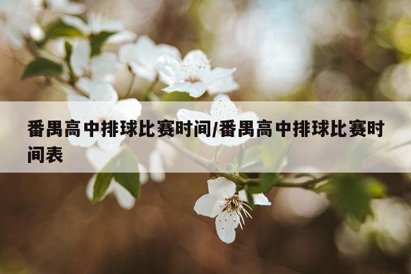 番禺高中排球比赛时间/番禺高中排球比赛时间表