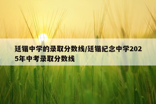 廷锴中学的录取分数线/廷锴纪念中学2025年中考录取分数线