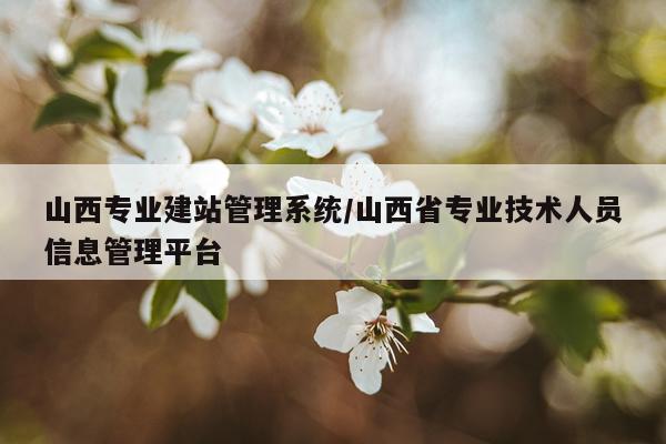 山西专业建站管理系统/山西省专业技术人员信息管理平台