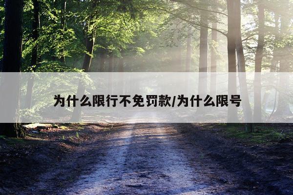 为什么限行不免罚款/为什么限号