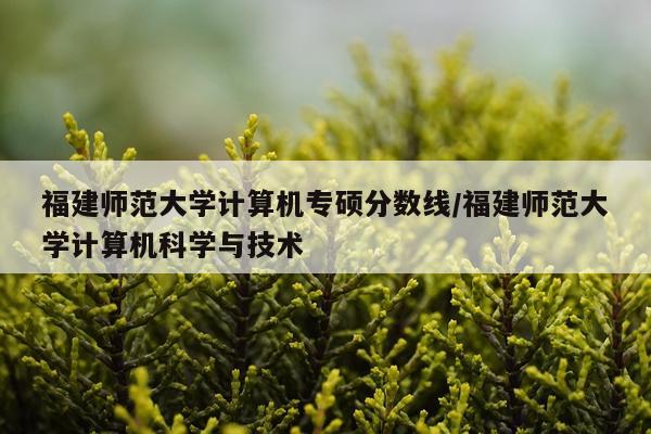 福建师范大学计算机专硕分数线/福建师范大学计算机科学与技术