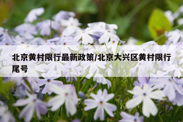 北京黄村限行最新政策/北京大兴区黄村限行尾号