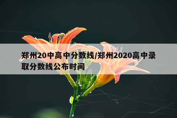 郑州20中高中分数线/郑州2020高中录取分数线公布时间