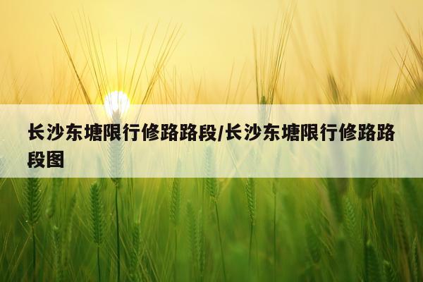 长沙东塘限行修路路段/长沙东塘限行修路路段图