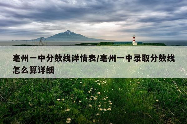 亳州一中分数线详情表/亳州一中录取分数线怎么算详细