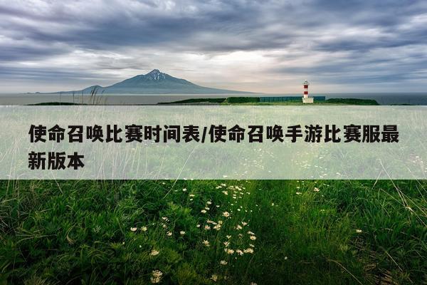 使命召唤比赛时间表/使命召唤手游比赛服最新版本