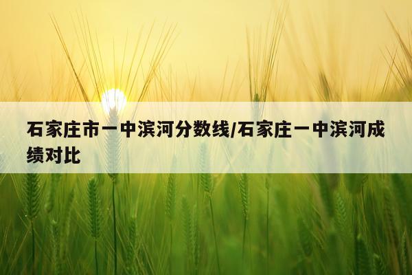 石家庄市一中滨河分数线/石家庄一中滨河成绩对比