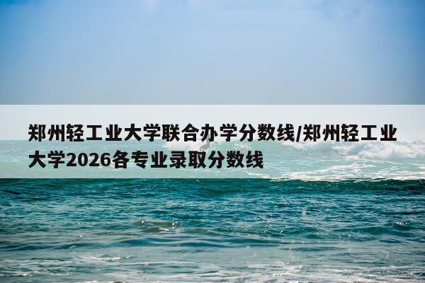 郑州轻工业大学联合办学分数线/郑州轻工业大学2026各专业录取分数线