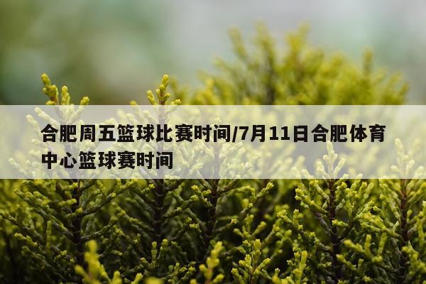 合肥周五篮球比赛时间/7月11日合肥体育中心篮球赛时间