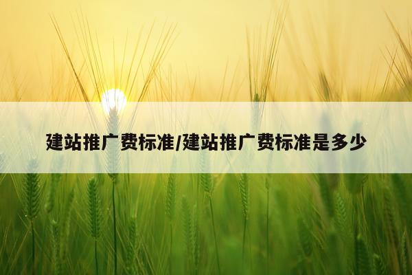 建站推广费标准/建站推广费标准是多少