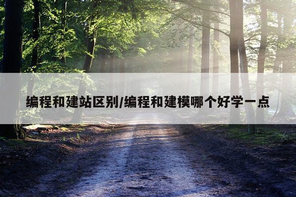 编程和建站区别/编程和建模哪个好学一点