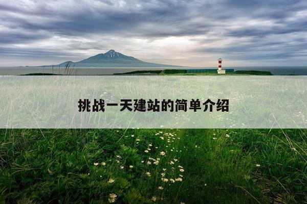 挑战一天建站的简单介绍