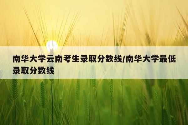 南华大学云南考生录取分数线/南华大学最低录取分数线