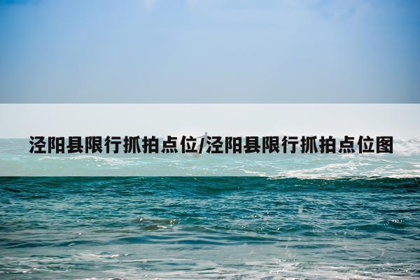 泾阳县限行抓拍点位/泾阳县限行抓拍点位图