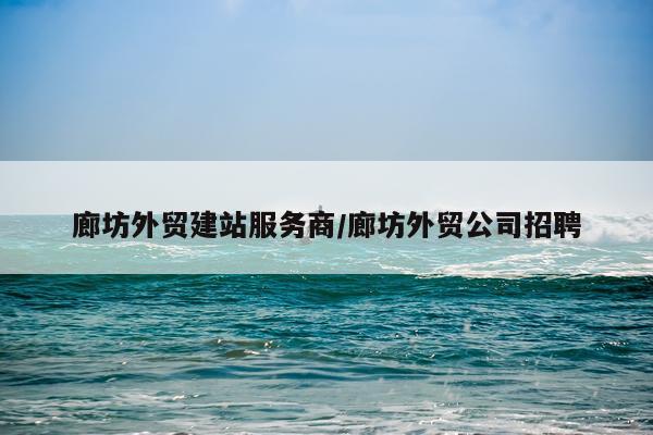 廊坊外贸建站服务商/廊坊外贸公司招聘