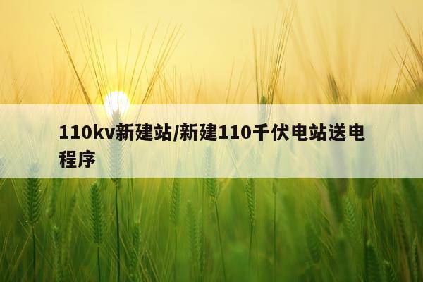 110kv新建站/新建110千伏电站送电程序