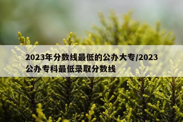 2023年分数线最低的公办大专/2023公办专科最低录取分数线
