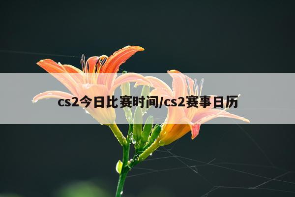cs2今日比赛时间/cs2赛事日历
